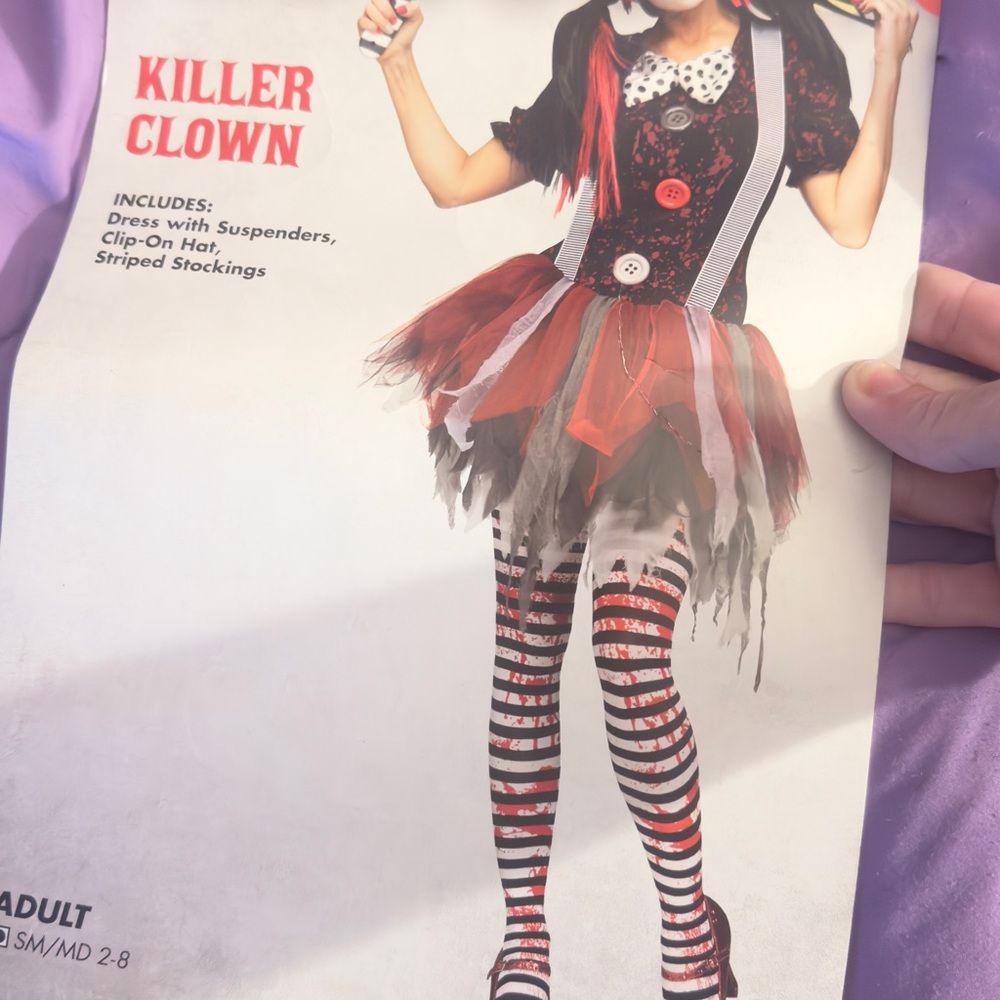 Killer Clown women’s Costume - Red and Black